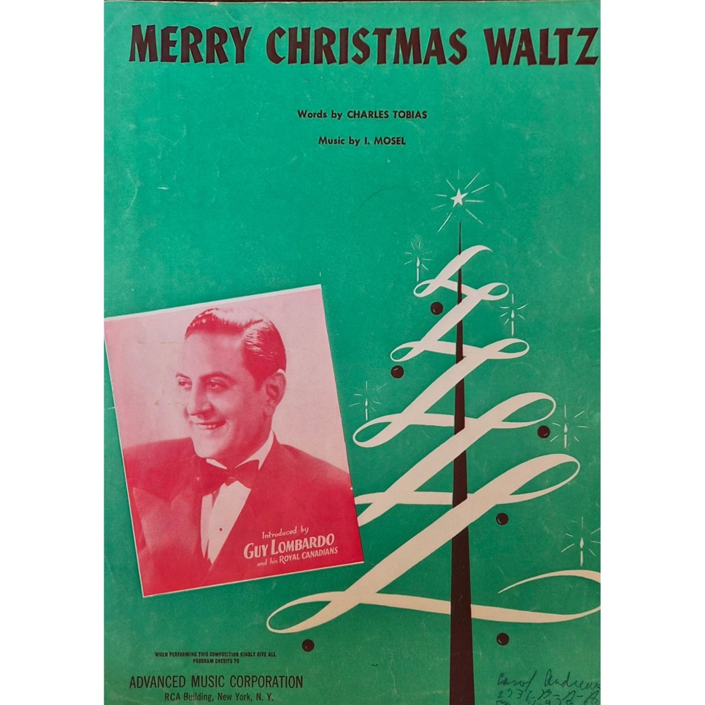 Merry Christmas Waltz 1949 Vintage Sheet‎ Music featuring Guy Lombardo